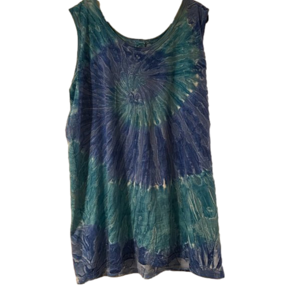 Common Threads Size 3xl Blue And Green Cotton Cover Up Or T-shirt Dress